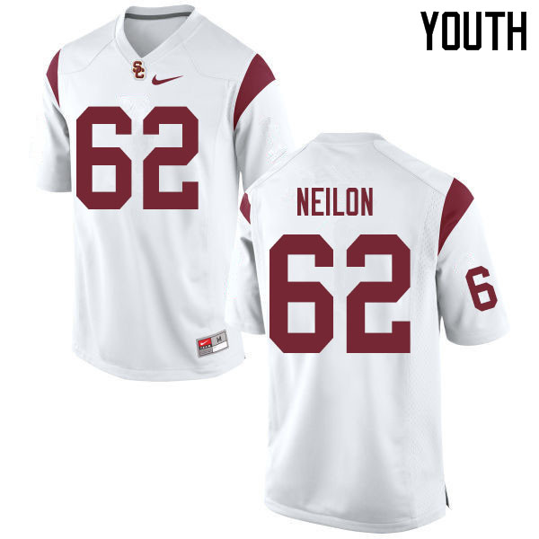 Youth #62 Brett Neilon USC Trojans College Football Jerseys Sale-White - Click Image to Close